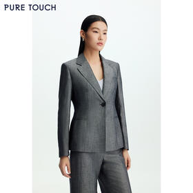 商场同款PURE TOUCH女装26春夏新款通勤西装外套绵羊毛亚麻混纺