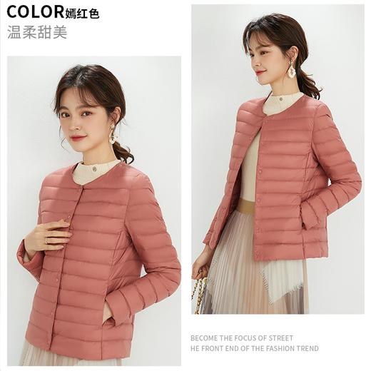 【女款轻薄羽绒服】90%含绒  轻暖便携 防水防寒 时尚叠穿羽绒服 商品图7
