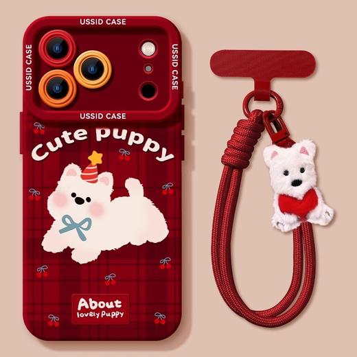 【可爱小狗图案❗️手感舒适色彩牢固】苹果17promax硅胶16软15趴趴小狗14卡通13新年女生高颜值手机壳。jc 商品图0