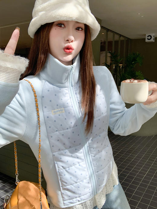 <曾小咸推荐>现货秒杀 ！微信超特价！韩系立领波点棉服外套 日常219.99 立减90 秒杀129.99！！ 商品图13
