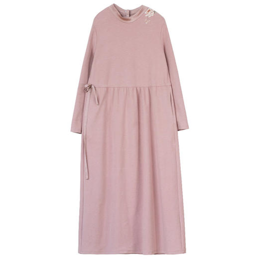 牧衣游原创 手工刺绣棉质连衣裙女新款宽松简约文艺针织长裙 绮思 商品图4