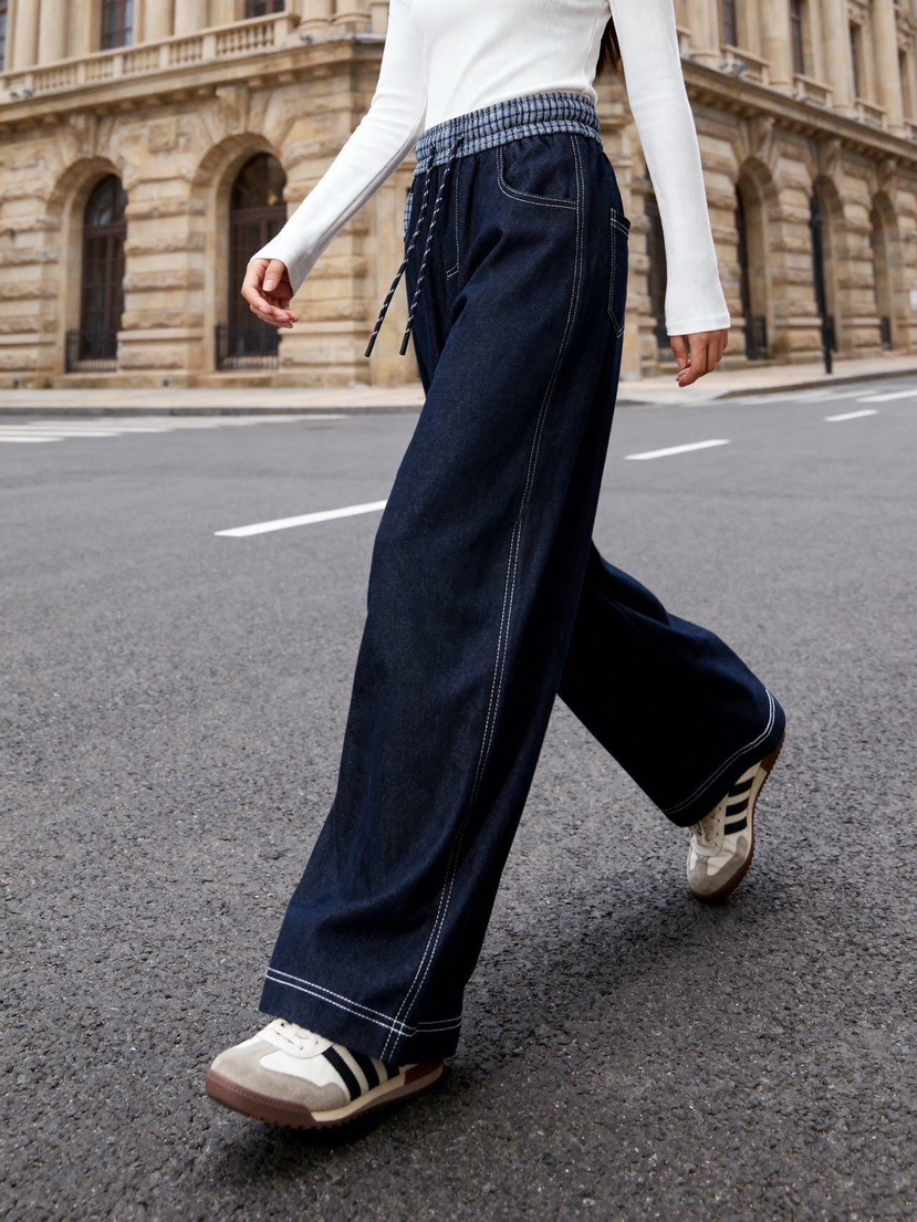 羊毛蚕丝加绒牛仔裤（锁