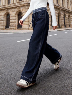 羊毛蚕丝加绒牛仔裤（锁