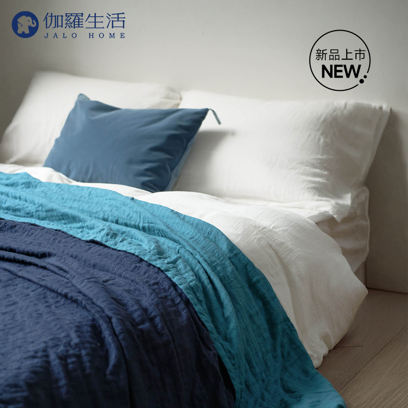 伽罗 JALO 100%新疆长绒棉云朵肤感四层棉纱薄被