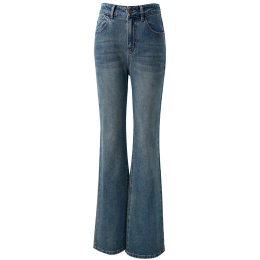 三彩2026春季新款修身微喇牛仔裤水洗喇叭裤休闲长裤通勤Z 商品图4