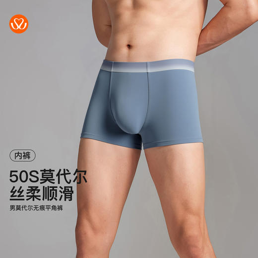 【满3条/6.7折】【秀黛】男莫代尔无痕平角裤男士内裤有4XL【1条】W5330005T【门店同款】【内裤非质量问题不退换，介意勿拍】 商品图0
