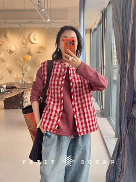 PETIT SCHAN小闪 CLO#1012 Red bean paste 红豆沙 汉麻莱赛尔抓绒连帽卫衣