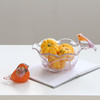 北欧创意轻奢风小鸟玻璃彩色果盘装居家送礼家用甜品水果碗盘收纳 商品缩略图1