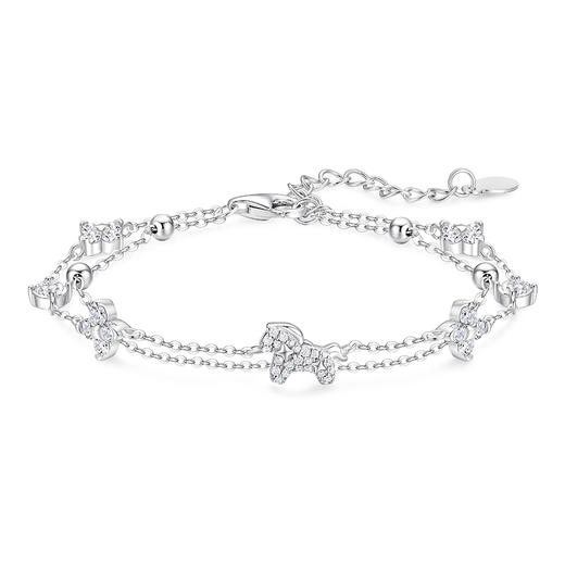 【足银|新年限定】卡蒂罗KADER 马上好运双层手链/马上来财双层手链 新中式经典生肖可爱小马本命年平安轻奢通勤百搭显白小众原创设计拼接链 商品图0