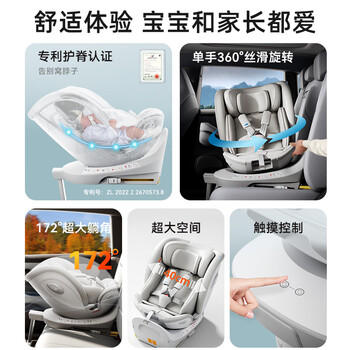 路途乐儿童安全座椅0–12岁i-Size认证新国标360度旋转 途跃pro粽野绿 商品图4
