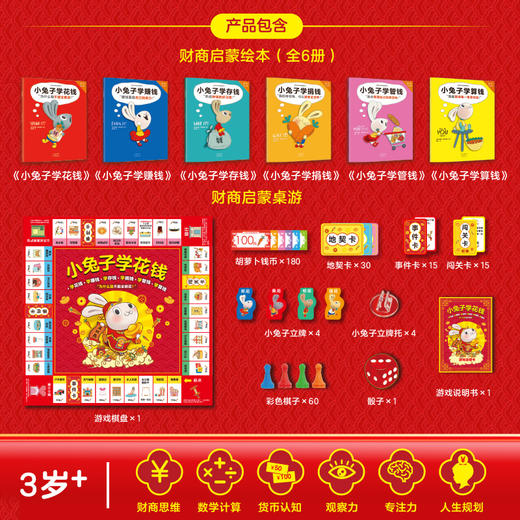 给孩子的财商启蒙：小兔子学花钱（全6册，财商桌游礼盒） 商品图2
