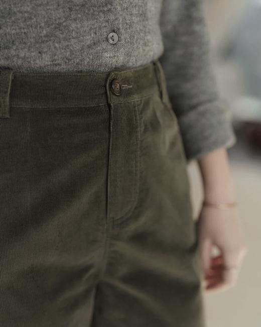 Jai 苔绿色/乌木棕straight like a sword 灯芯绒直筒裤 商品图6