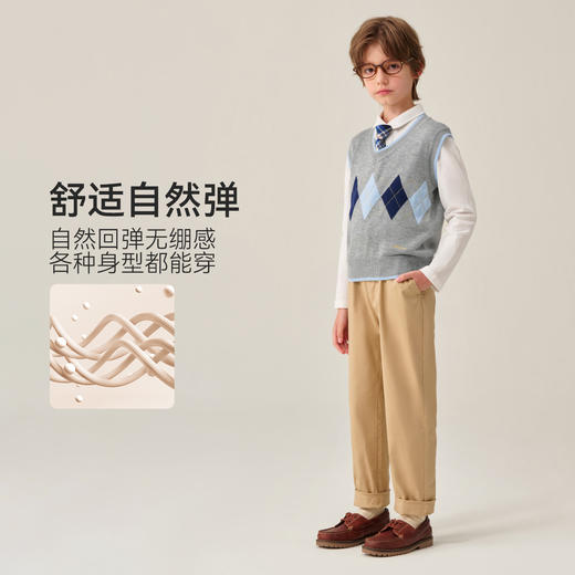 【英氏】【含绵羊毛】【120-165】男童针织衫马甲 商品图3