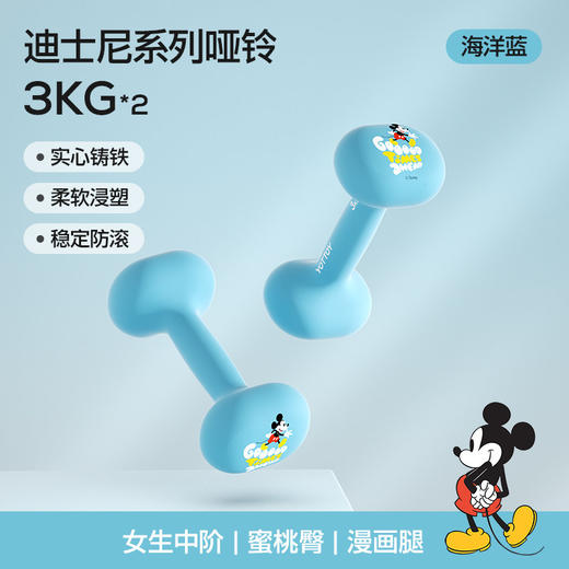 迪士尼小哑铃女士YOTTOY健身家用器材2kg一对3kg一对1kg实心铸铁铃壶新 商品图8