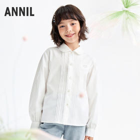 女童翻领长袖上衣春季新款安奈儿童装EG611605