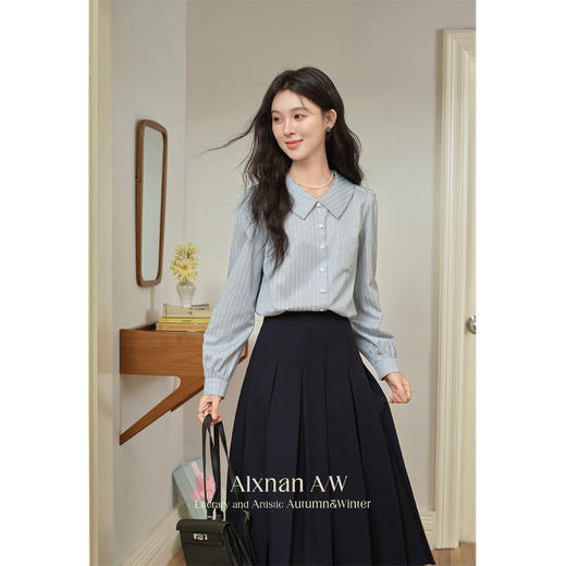 鹿向南「布鲁克林街道」学院风灰色毛针织开衫秋冬新款外搭上衣女 商品图1