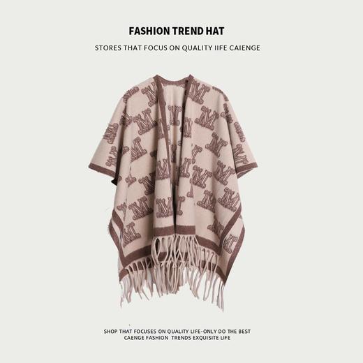 【百分百羊毛披肩女秋冬季超大加厚斗篷】外套旅游空调房开叉披风毛毯 商品图4