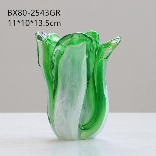 简约现代创意白菜玻璃烛台摆件样板房售楼处玄关桌面软装饰品摆件 商品图3