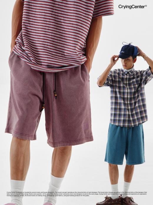 CryingCenter 复古做旧水洗短裤 哭喊中心 商品图2