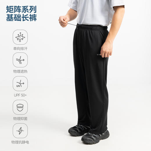 单导基础抽绳长裤卫裤速干跑步透气宽松束脚直筒运动休闲 商品图1
