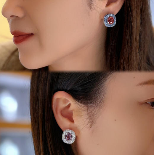 BY EVITA系列 18K镶尖晶、蓝宝石和钻石 耳钉 商品图3