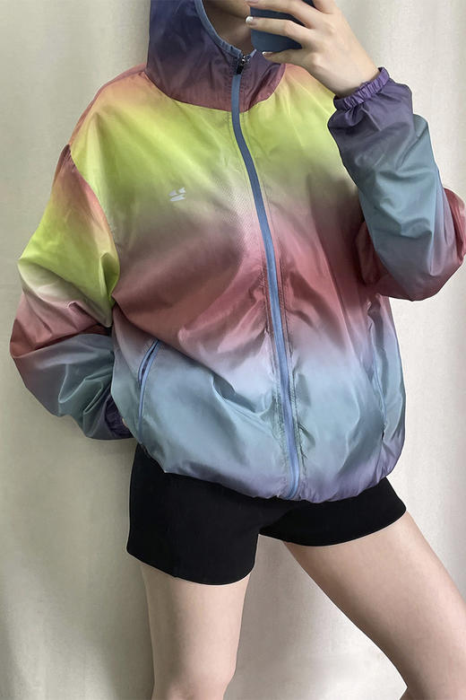 CryingCenter 彩色条纹渐变晕染风衣短夹克外套户外 哭喊中心 商品图2