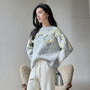 奢姿大码女装2025冬季时尚立体花朵装饰针织衫胖妹妹气质减龄上衣9554691098 商品缩略图4