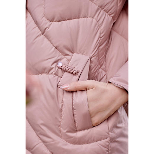 红念粉色羽绒服女中长款设计感冬季2025年新款白鸭绒冬装外套上衣 商品图3