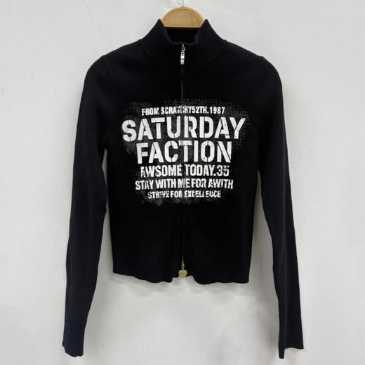 NC小高领字母图案毛织开衫51005（黑） 冬季 954010970321 商品图1