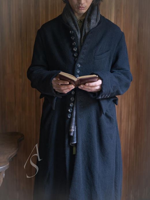 Silvana Manetti 泥灰色真丝羊毛手工毡艺披肩 商品图7