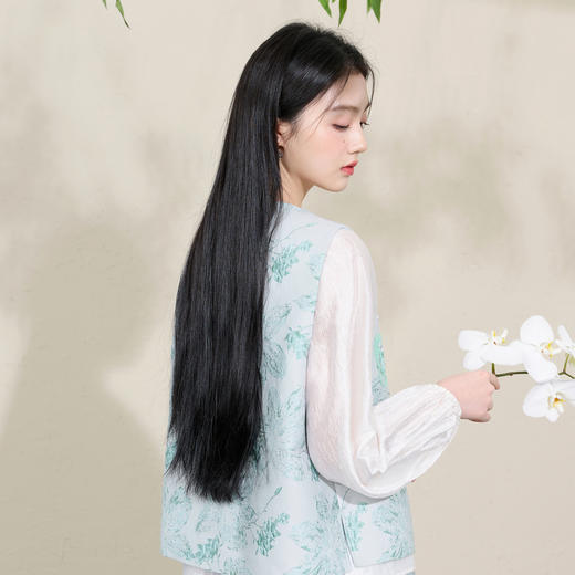 三彩【柔蓝萦花】2026春季新款新中式马甲外套无袖重工刺绣C 商品图3