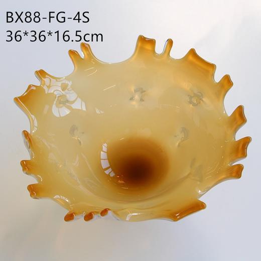 创意花朵造型厚重琉璃花瓶摆件客厅插花北欧波浪口样板间水养花器 商品图5