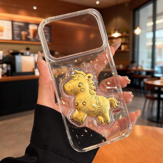 【精致美观时尚❗️满满新年仪式感】立体滴胶苹果17promax马上有钱16金箔13新年12透明15新年14手机壳。jc 商品图2