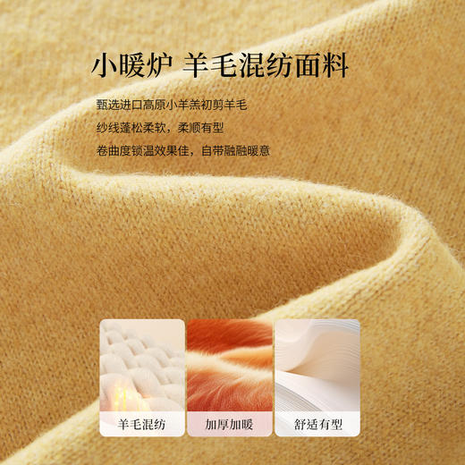 【12/31新品】熙世界甜美风减龄黄色毛衣开衫女2025秋冬长袖软糯小绵羊毛针织衫 商品图4