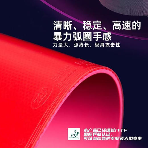 【送黑标三星球】七二九729奔腾3紫电乒乓球胶皮快攻弧圈国手刘炜珊同款明星套胶乒乓套胶 商品图5