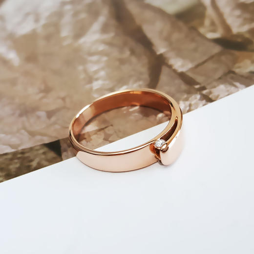 I DOAU750玫瑰金简约时尚0.04克拉钻石戒指15.5号（皆取最大值）231225NJS08 商品图2