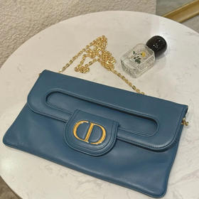 Dior Double 21春夏系列 蓝色 链条 斜挎包