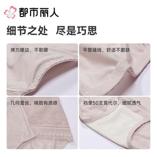 都市丽人内裤女士内裤双拉内裤塑身中腰平角内裤舒软挺塑内裤LPC9C1 商品图3