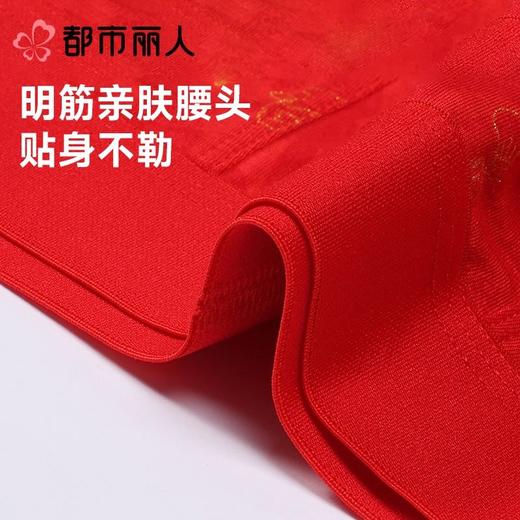 都市丽人内裤红品男士内裤40S人棉内裤人棉平角内裤明筋内裤潮流时尚内裤FKCC0101 商品图4