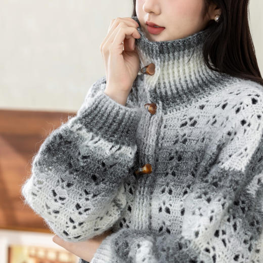 苏苏姐家清影长外套手工diy钩针编织开衫毛线团材料包 商品图3