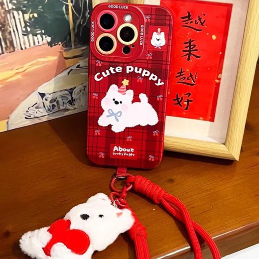 【可爱小狗图案❗️手感舒适色彩牢固】苹果17promax硅胶16软15趴趴小狗14卡通13新年女生高颜值手机壳。jc 商品图2