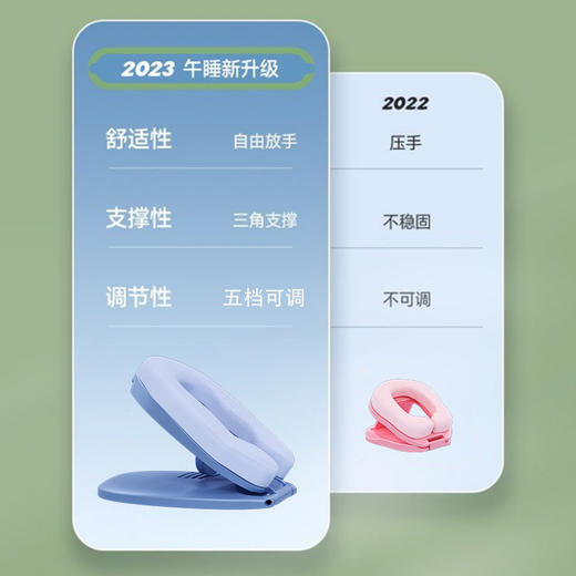 【四季通用❗️儿童趴趴枕】智能按键不伤手多，档位随心调，慢回弹记忆棉，三角稳定支撑，安稳才有深睡眠，中小学生教室桌子记忆棉午休枕趴趴枕QQ 商品图3