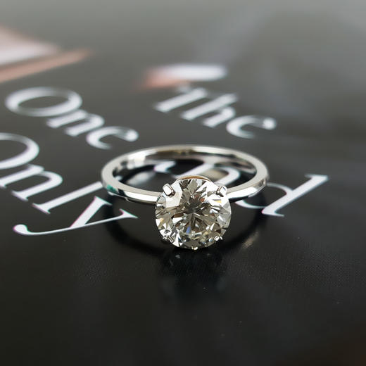 【98新】TIFFANY&Co.蒂芙尼True 系列1.60ct铂金四爪钻石戒指52号女士 291225NJS19 商品图4