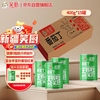 笑厨（XIAOCHU）新疆番茄丁400g*15罐装 配料鲜番茄 0添加剂西红柿丁罐头汁调味酱 /粮油调味 /调味品 /西式酱料 商品图0