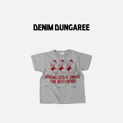 日本DD童装 DENIM DUNGAREE 迪士尼联名三只小鸭棉质针织短袖T恤 商品图4
