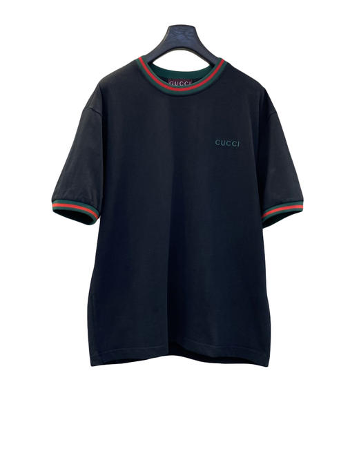 中性款刺绣彩边短袖T恤he012 商品图0