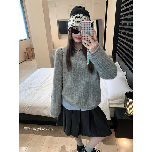 <曾小咸推荐>现货秒杀 ！微信超特价！韩系2色圆领毛衣 日常169.99 立减80 秒杀89.99！！ 商品图4