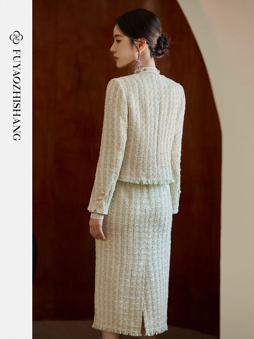 IWY/扶摇系列 复古西服套装秋冬名媛小香风穿搭粗花呢加厚西装两件套FYCS718 商品图4