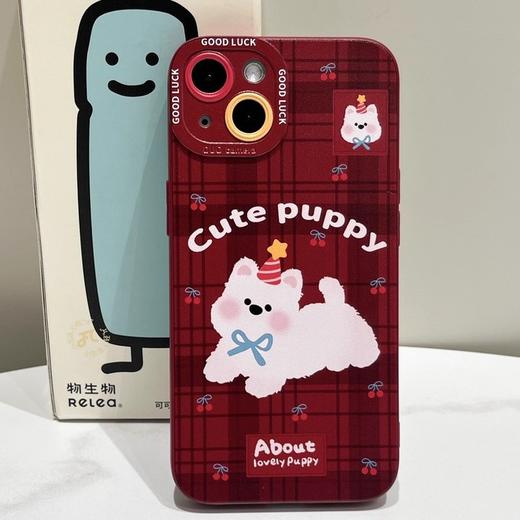 【可爱小狗图案❗️手感舒适色彩牢固】苹果17promax硅胶16软15趴趴小狗14卡通13新年女生高颜值手机壳。jc 商品图1