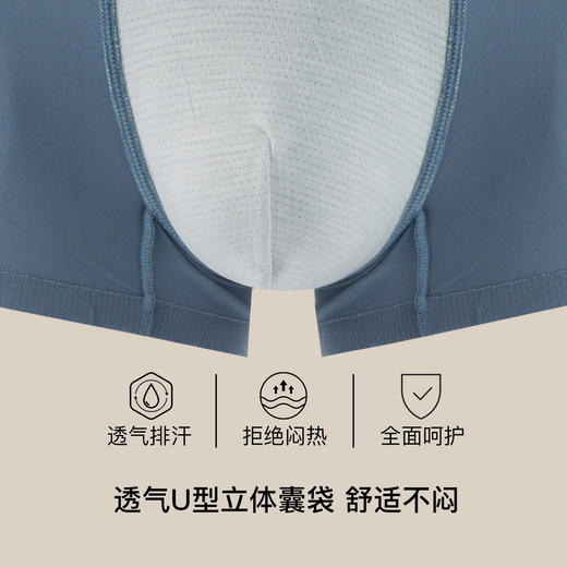 【满3条/6.7折】【秀黛】男莫代尔无痕平角裤男士内裤有4XL【1条】W5330005T【门店同款】【内裤非质量问题不退换，介意勿拍】 商品图2